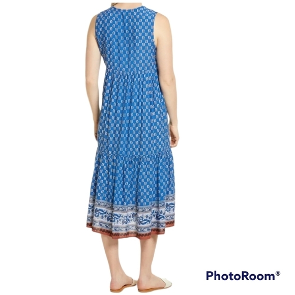 BEACH Lunch Lounge Tiered Ruffle Mini Dress in Athen Blue - Picture 3 of 13